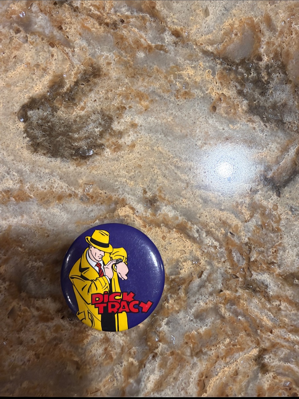 Dick Tracy Purple Character Button Pin - Men Accessories